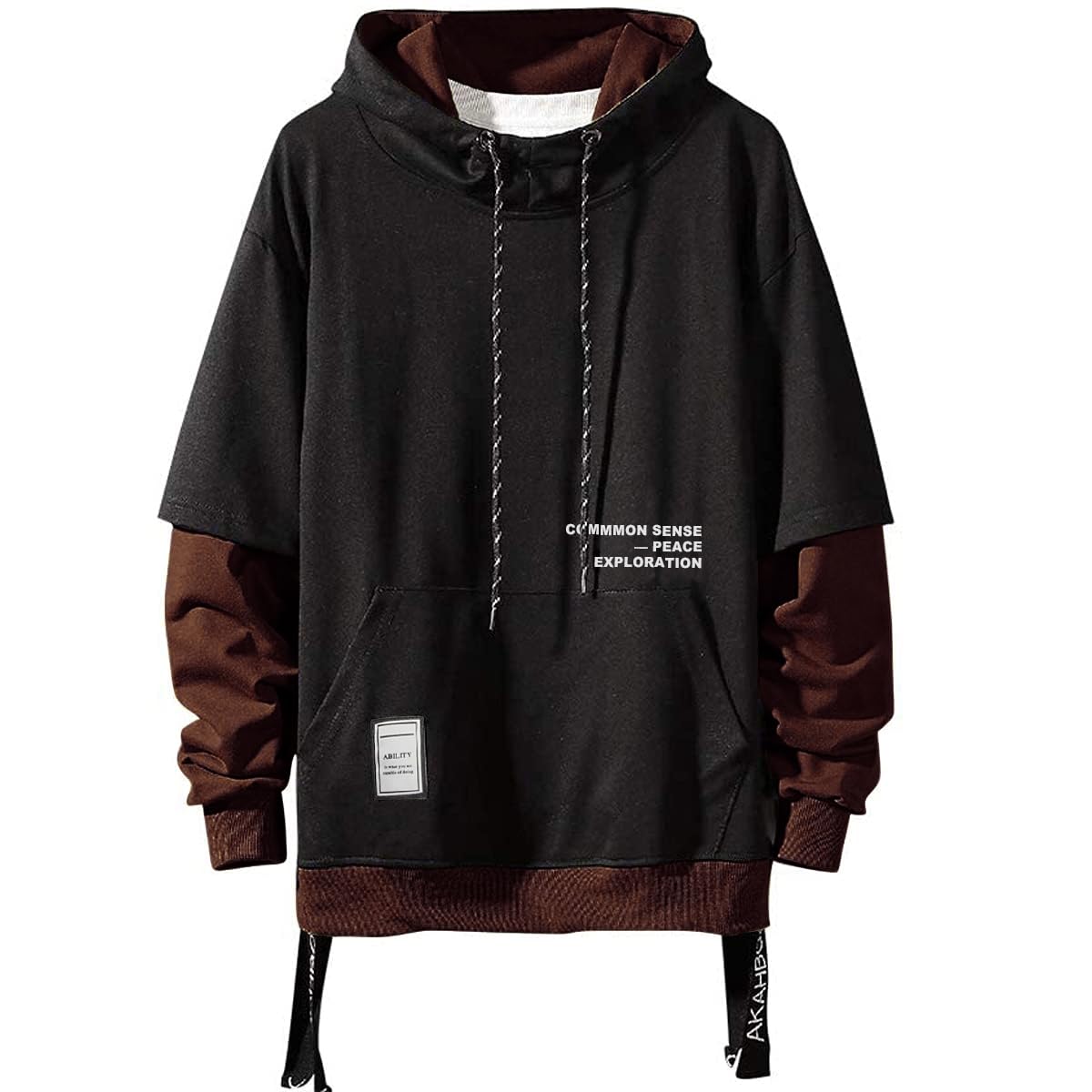 Moshtashio Men's Hoodie Colorblock Pullover Sweatshirt with Design Hip Hop