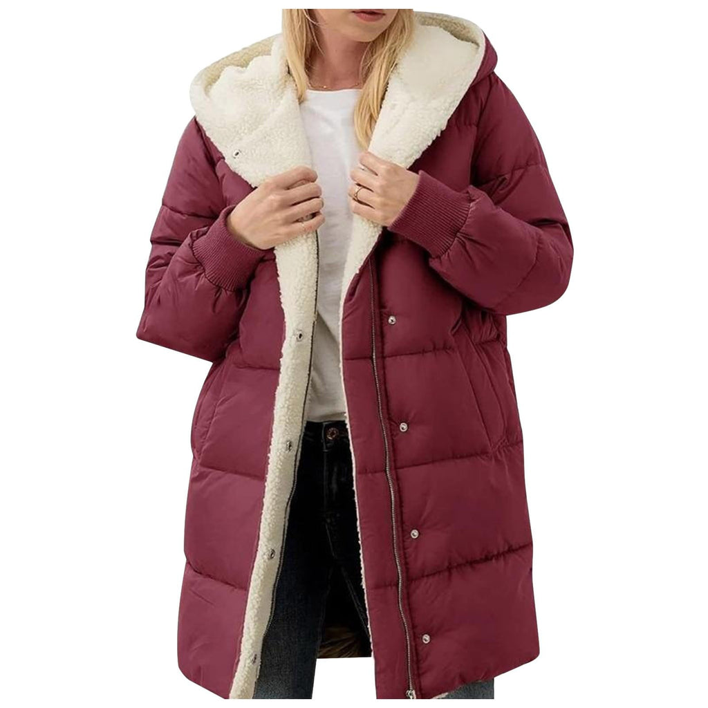 Women's Winter Puffer Jacket - Warm Padded Coat for UK Daily Wear Windproof Outer Loose Casual Fit Lightweight Padded Overcoat Cold Weather Resistant Autumn Outwear Jackets
