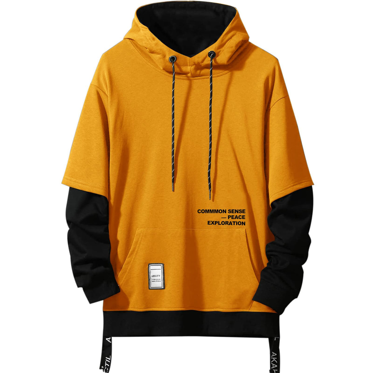 Moshtashio Men's Hoodie Colorblock Pullover Sweatshirt with Design Hip Hop