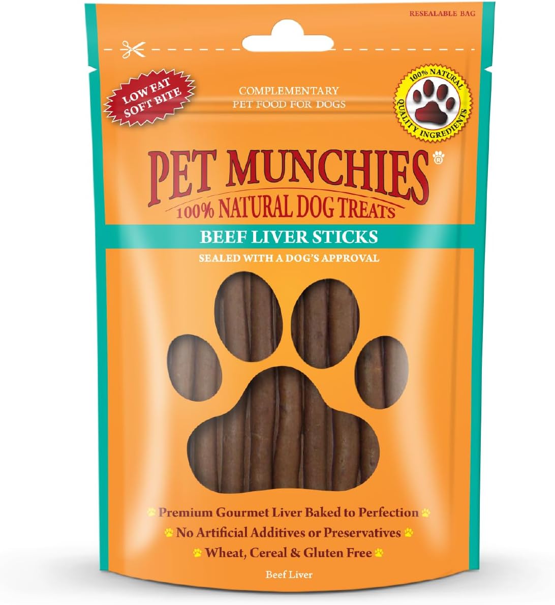 Pet Munchies Venison & Beef Liver Dog Training Treats, Grain Free Tasty Bites with Natural Real Meat, Low in Fat 50g