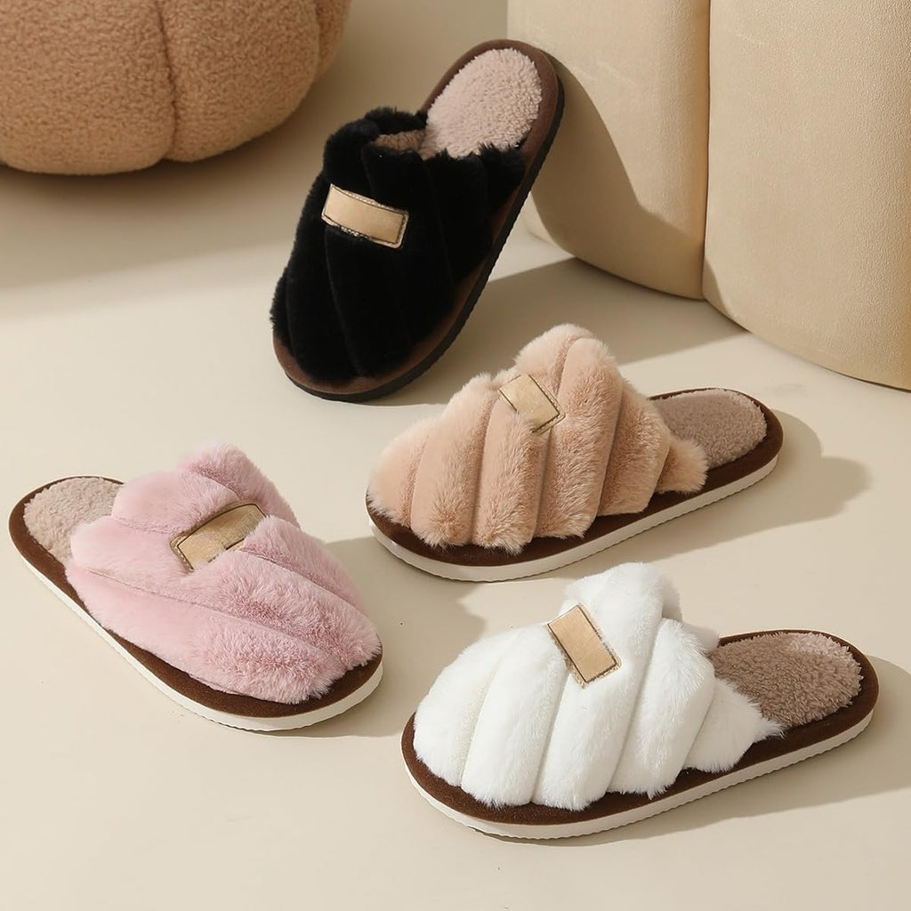 Women's Slippers Plush Warm Indoor Bedroom House Shoes