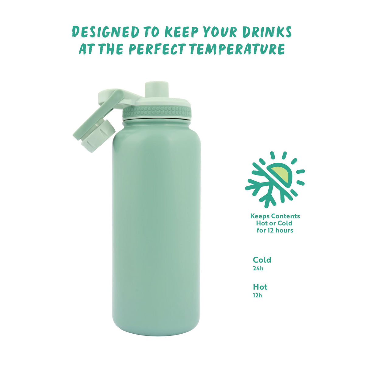 Polar Gear Insulated Water Bottle with Flip Straw - 800ml Wine