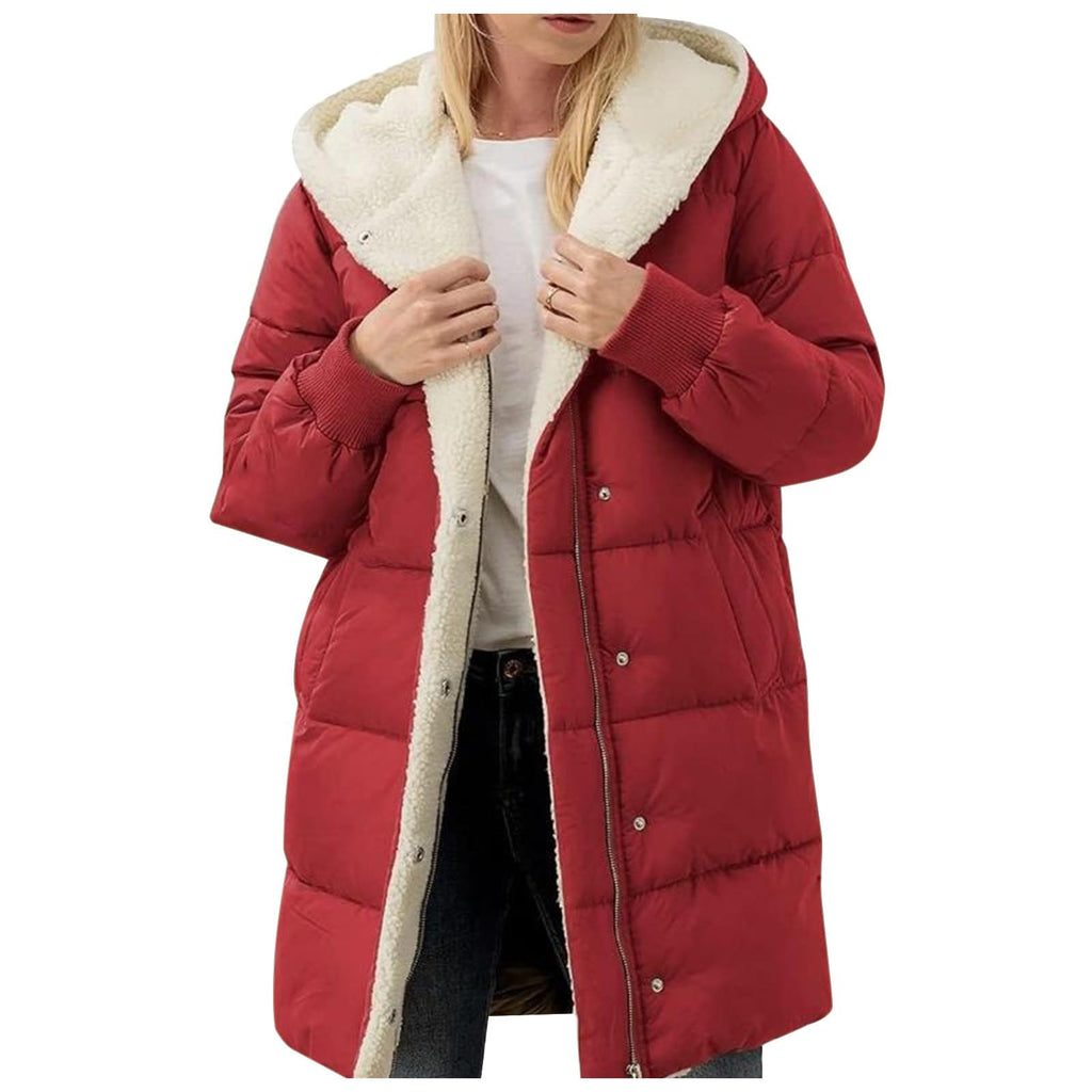 Women's Winter Puffer Jacket - Warm Padded Coat for UK Daily Wear Windproof Outer Loose Casual Fit Lightweight Padded Overcoat Cold Weather Resistant Autumn Outwear Jackets
