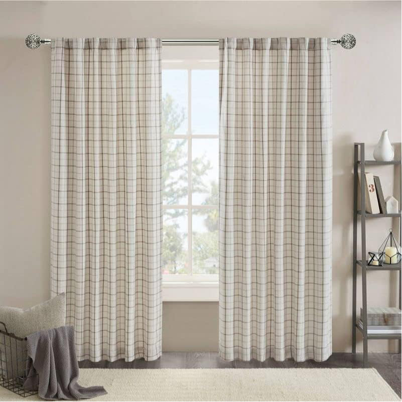 Extendable Curtain Pole 70-120cm Satin Nickel Globe Finials Short Window