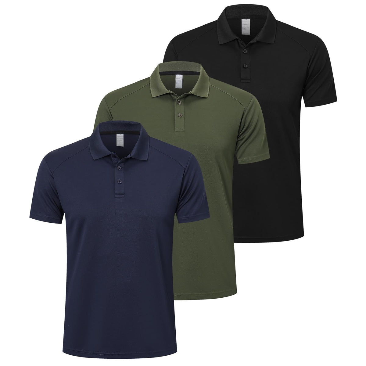 ZENGVEE 1/3/5 Pack Men's Polo Shirts Short Sleeve Quick Dry Breathable Top