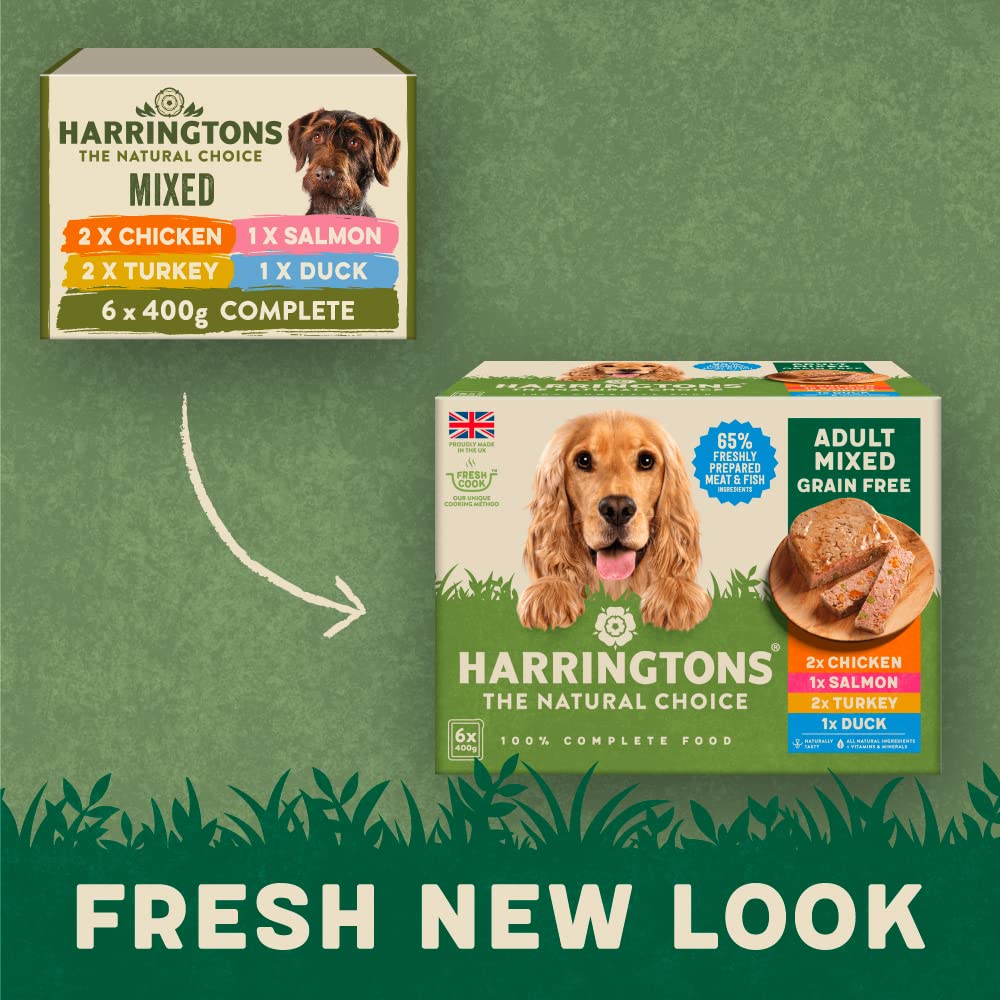 Harringtons Complete Wet Adult Dog Food Trays Meaty Pack 16x400g