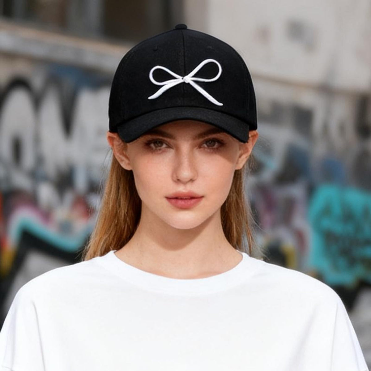 Baseball Cap Bow Embroidered Adjustable Vintage Washed Dad Hat Low Profile Unisex Casual Closure Classic Worn Look Headwear
