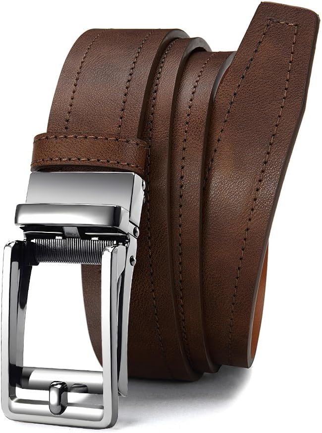 Mens Dress Belt - Ratchet Belt Leather 1 1/4" Comfort Click - Perfect Companion to Mens Dress Shoes