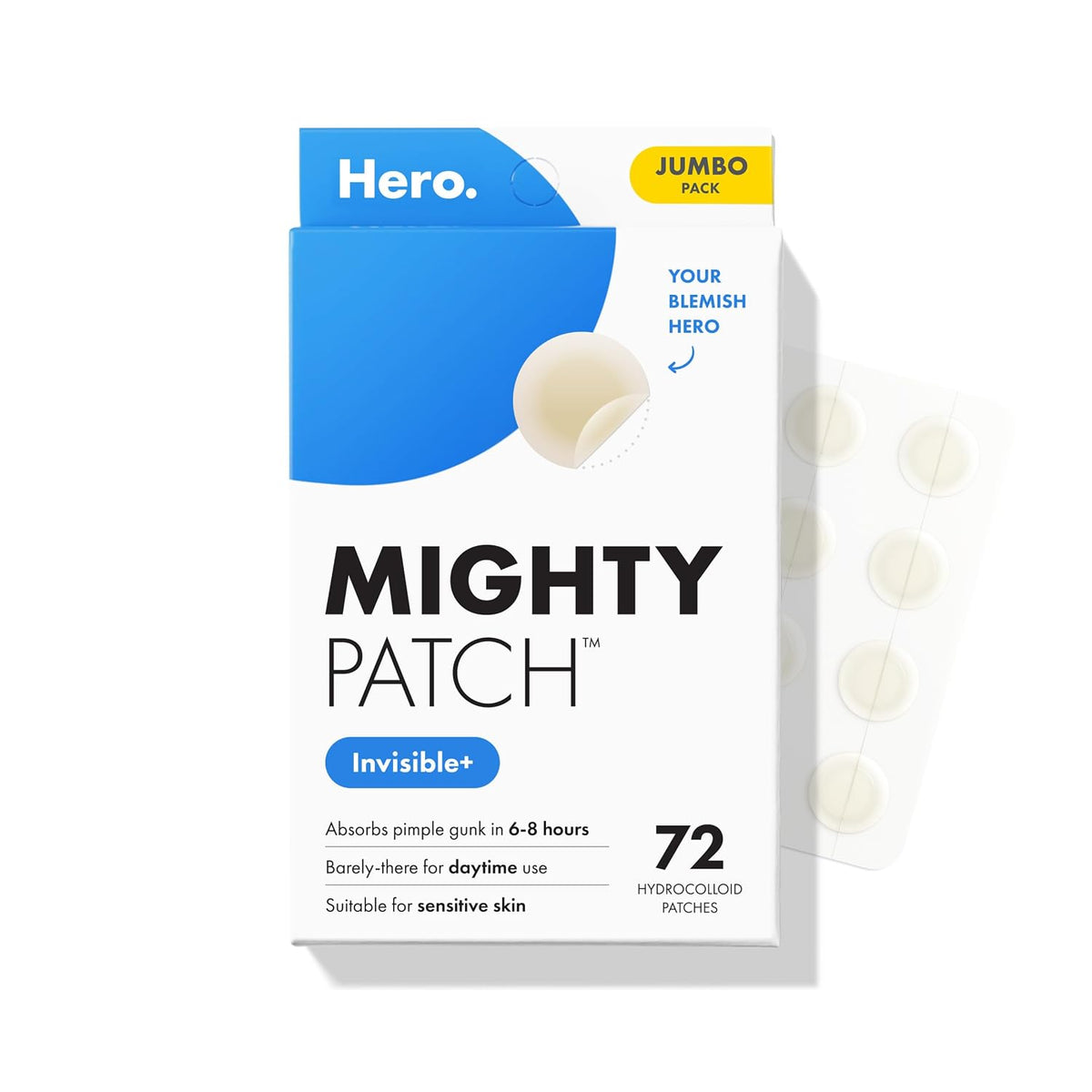 Mighty Patch Hero Cosmetics Original Nighttime Acne Pimple Patches, 36 Ct
