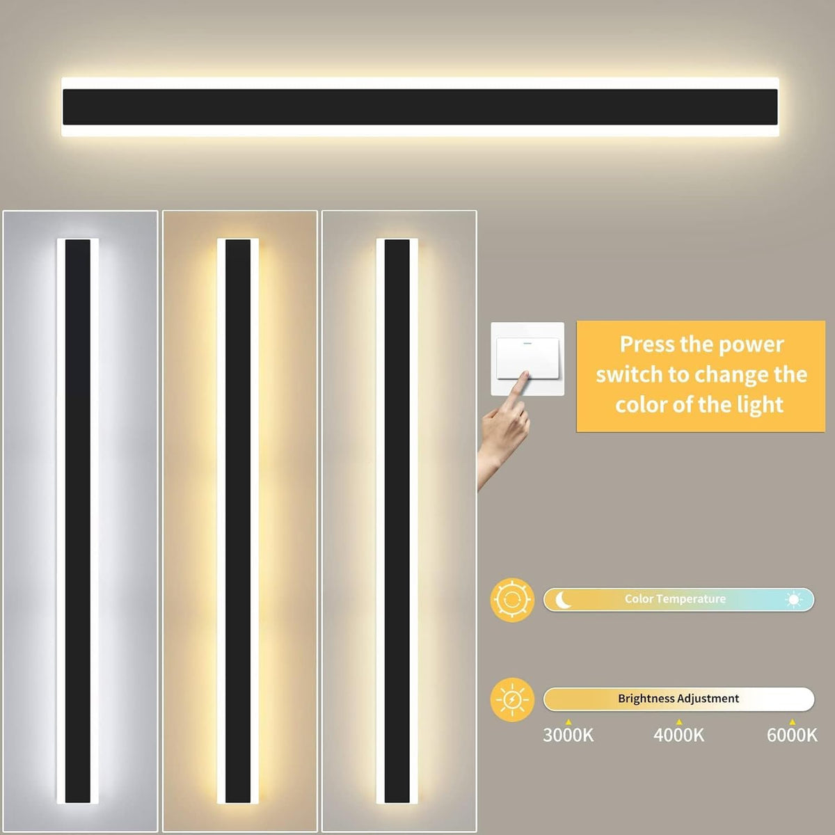 Outdoor LED Wall Light 80cm 31W IP65 Modern Strip Garden Lamp Mikeru