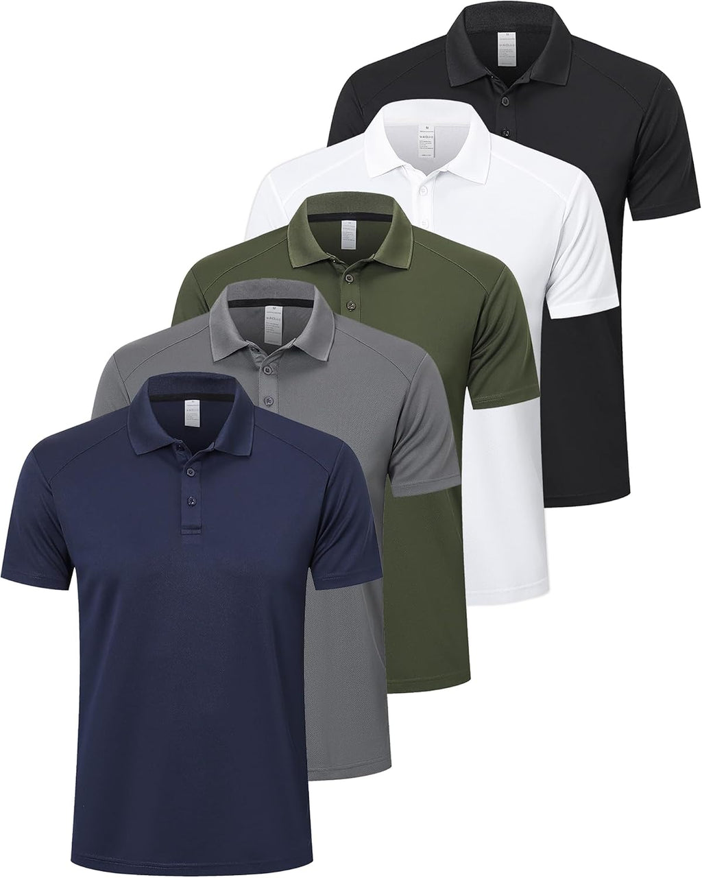ZENGVEE 1/3/5 Pack Men's Polo Shirts Short Sleeve Quick Dry Breathable Top