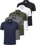 ZENGVEE 1/3/5 Pack Men's Polo Shirts Short Sleeve Quick Dry Breathable Top