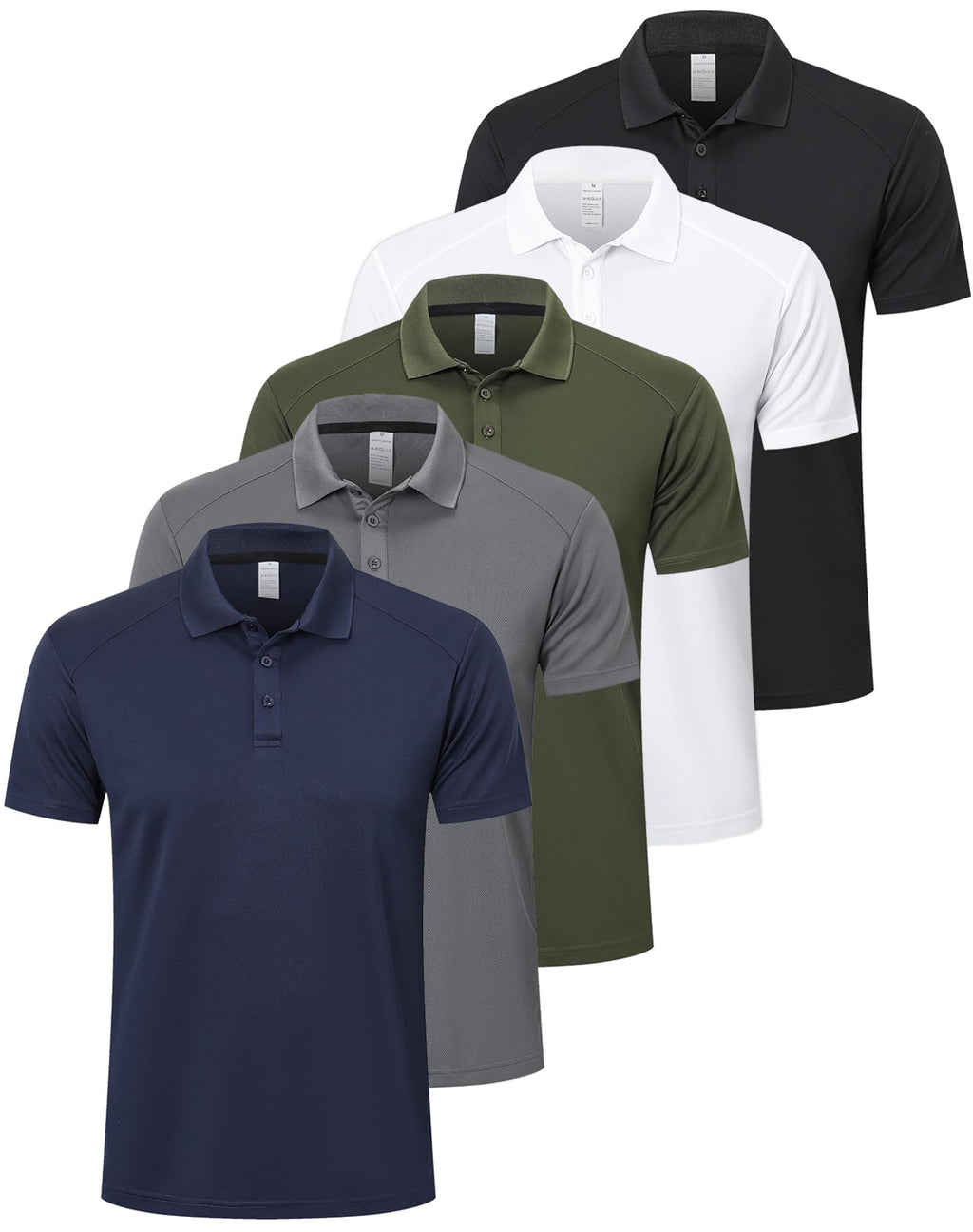 ZENGVEE 1/3/5 Pack Men's Polo Shirts Short Sleeve Quick Dry Breathable Top