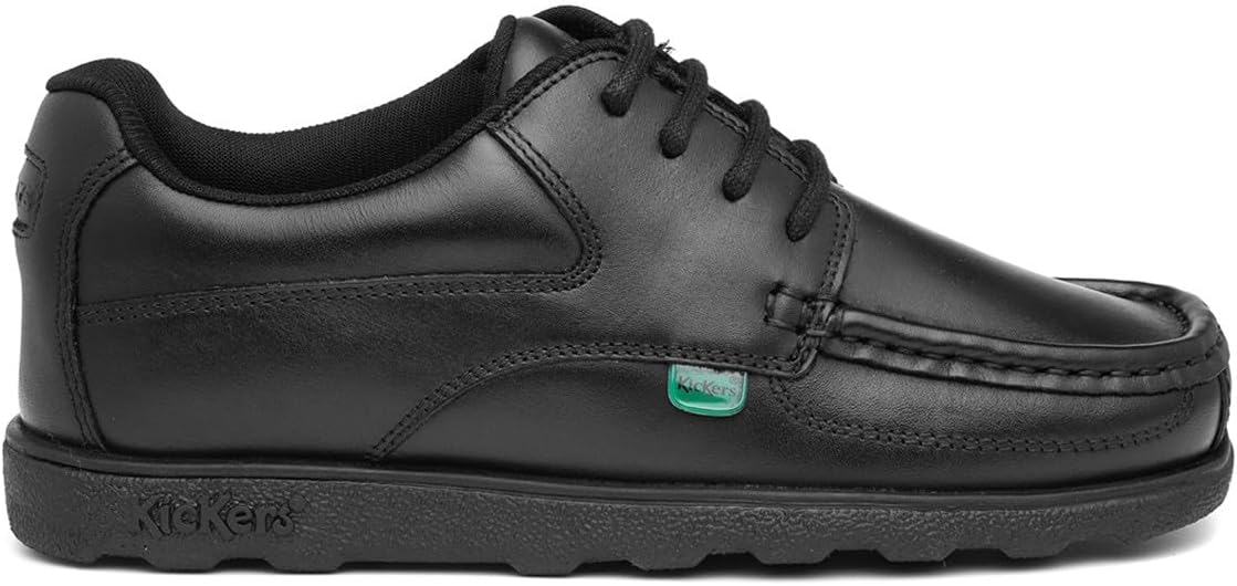 Kickers Fragma Boys Lace Up School Shoe in Black
