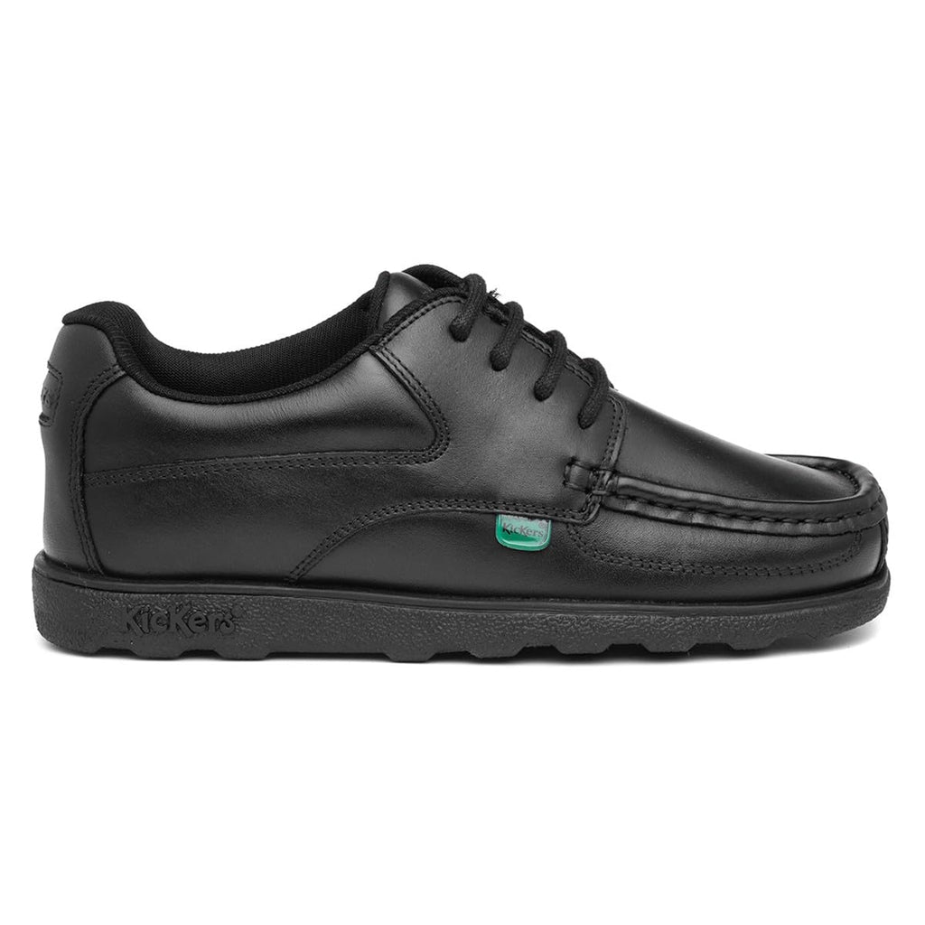 Kickers Fragma Boys Lace Up School Shoe in Black