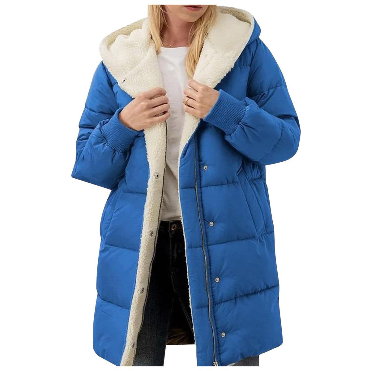 Women's Winter Puffer Jacket - Warm Padded Coat for UK Daily Wear Windproof Outer Loose Casual Fit Lightweight Padded Overcoat Cold Weather Resistant Autumn Outwear Jackets