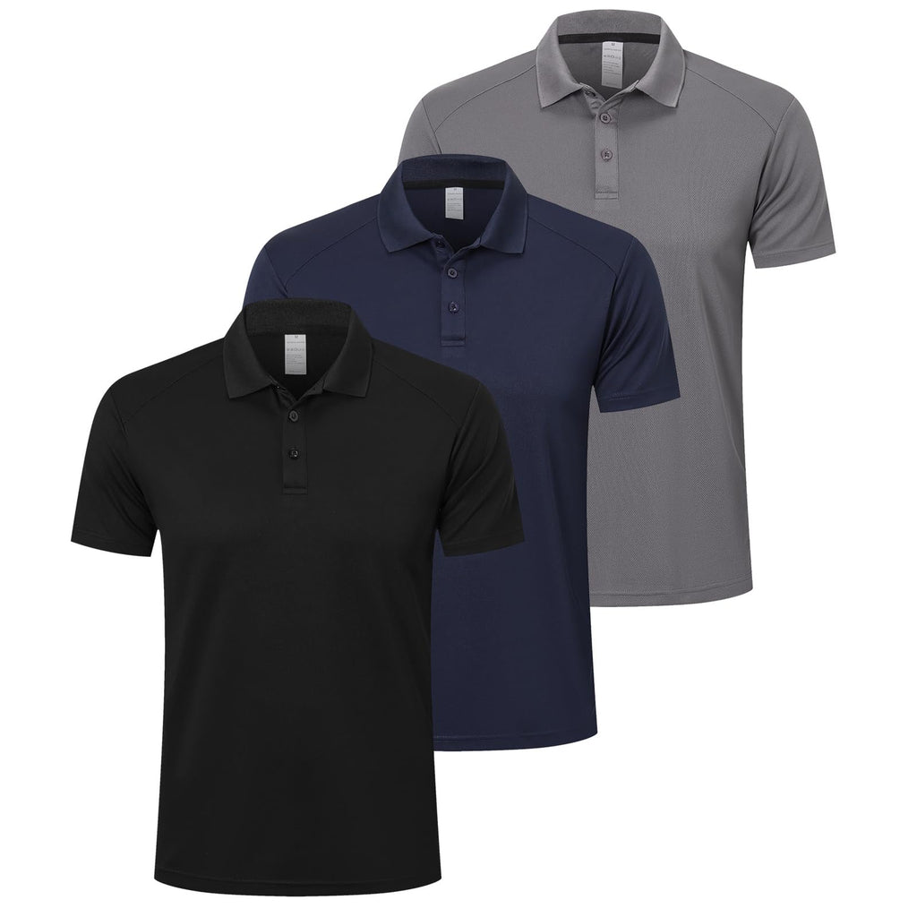 ZENGVEE 1/3/5 Pack Men's Polo Shirts Short Sleeve Quick Dry Breathable Top