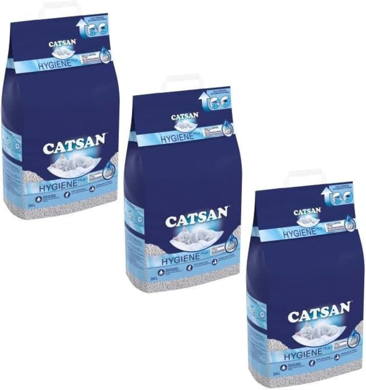 Catsan Hygiene Non-Clumping Cat Litter, 100 Percent Natural, Absorbent, 10 Litre, White