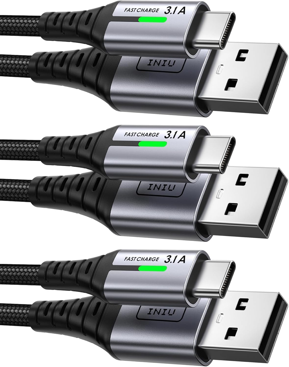 INIU USB C Charger Cable, [2m] USB A to USB C Charging Cable 3.1A