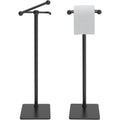 Freestanding Toilet Roll Holder Stainless Steel Weighted Base Black Bathroom Stand