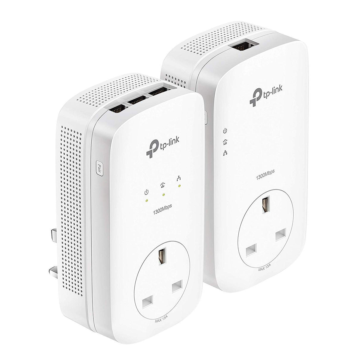 TP-Link TL-PA7017P KIT 1-Port Gigabit Passthrough Powerline Starter Kit, Data transfer speed Up To 1000 Mbps, Ideal for HD/3D/4K video streaming UK Plug (Renewed)