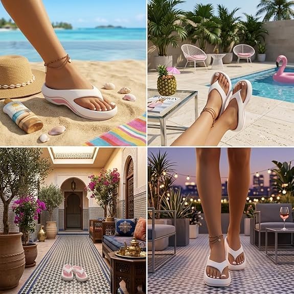 Platform Flip Flops for Women, Arch Support Cushion Thong Sandals, Thick Sole Pillow Slippers, Non-Slip Summer Beach Shoes