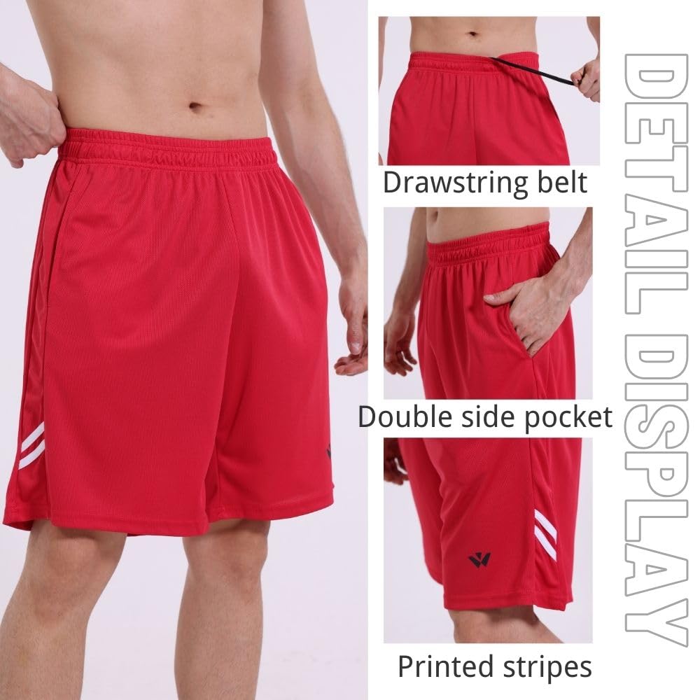 5 Pack Mens Sports Shorts Men's Athletic Shorts with Pockets and Elastic Waistband, Quick Dry Workout Shorts for Men Running Trousers