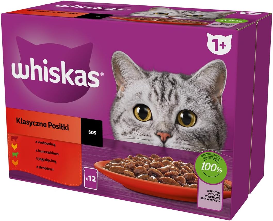 WHISKAS Adult Wet Cat Food in Jelly 40x85g Fish Favourites
