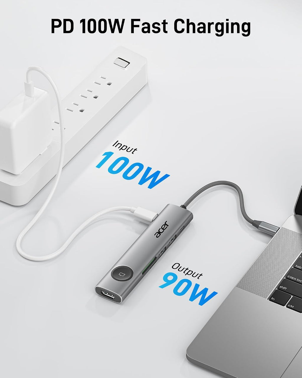 Acer 7IN1 USB C Hub, USB C to HDMI Adapter 4K@60Hz for Laptop, Mac