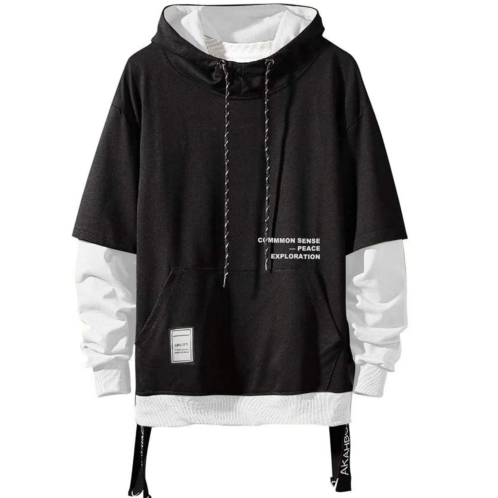 Moshtashio Men's Hoodie Colorblock Pullover Sweatshirt with Design Hip Hop