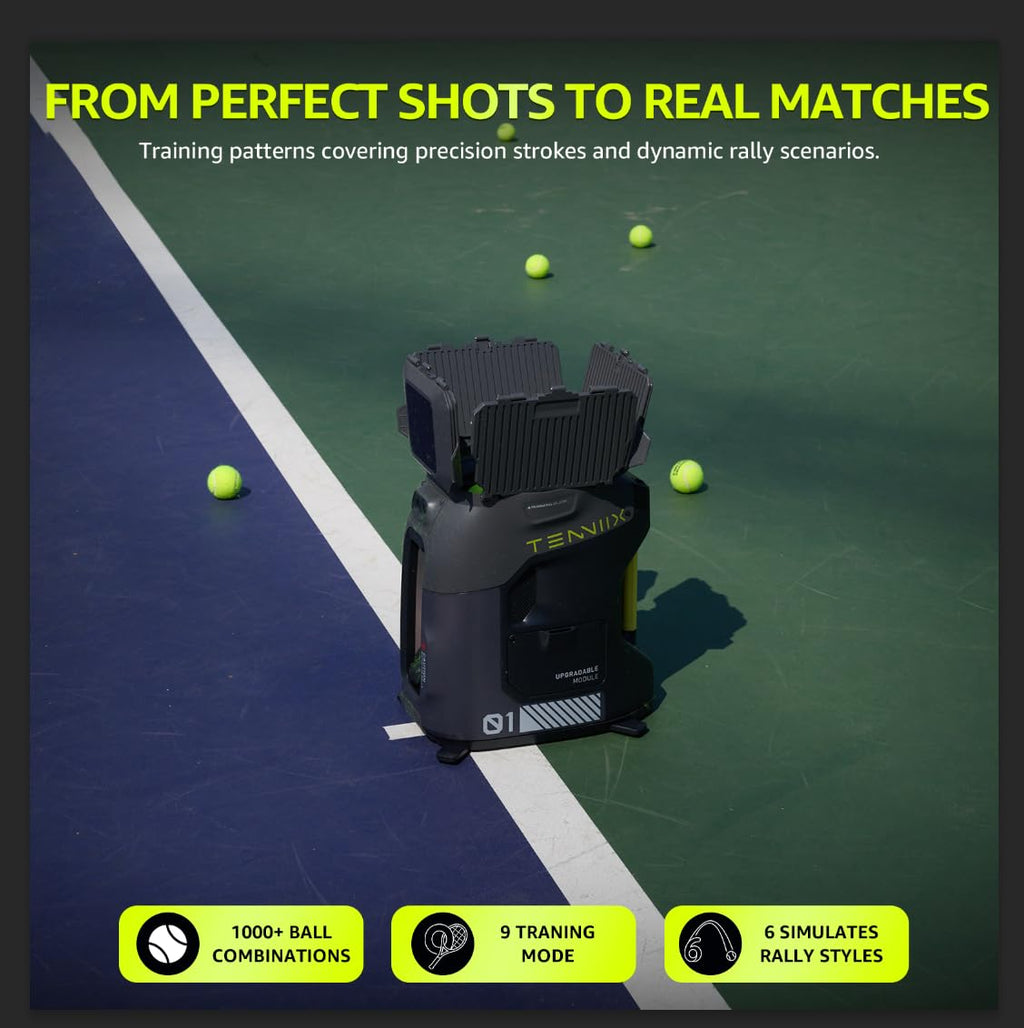 TENNIIX Basic Tennis Ball Machine, 18.7LB Portable Tennis Launcher Robot