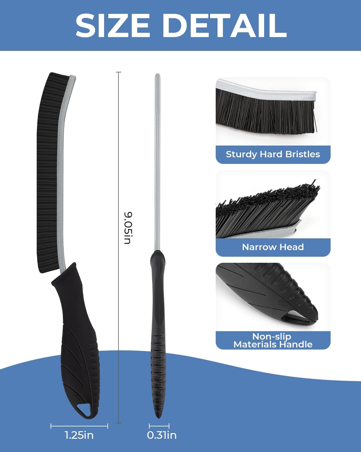 Crevice Cleaning Brush 6 Pack Hard Bristle Gap Cleaner Set Magic Brush Cleangor