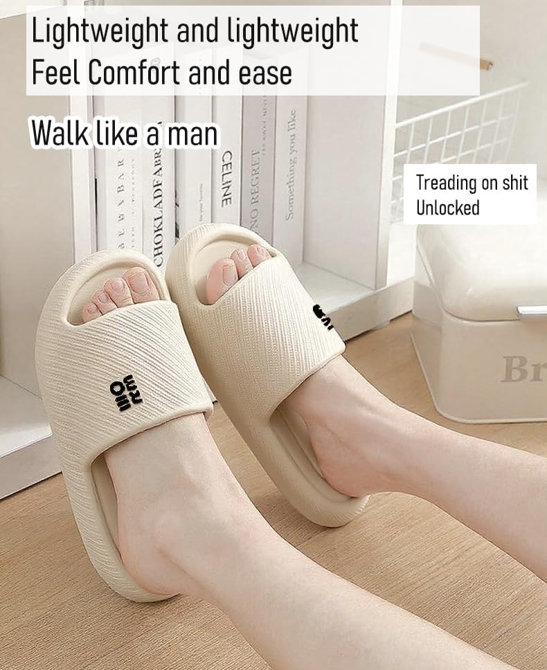 Bathroom Slippers for Men Women,Shower Shoes Thickened,Slippers Indoor Home Beach Non Slip Anti-Slip Quick Drying Pool Slides,White