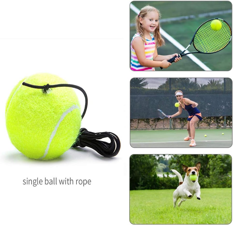 3 Pcs Tennis Trainer Ball, Training replacement Balls with String, Rebound Ball with Cord ideal for indoor and outdoor tennis practice with a bounce ball-durable