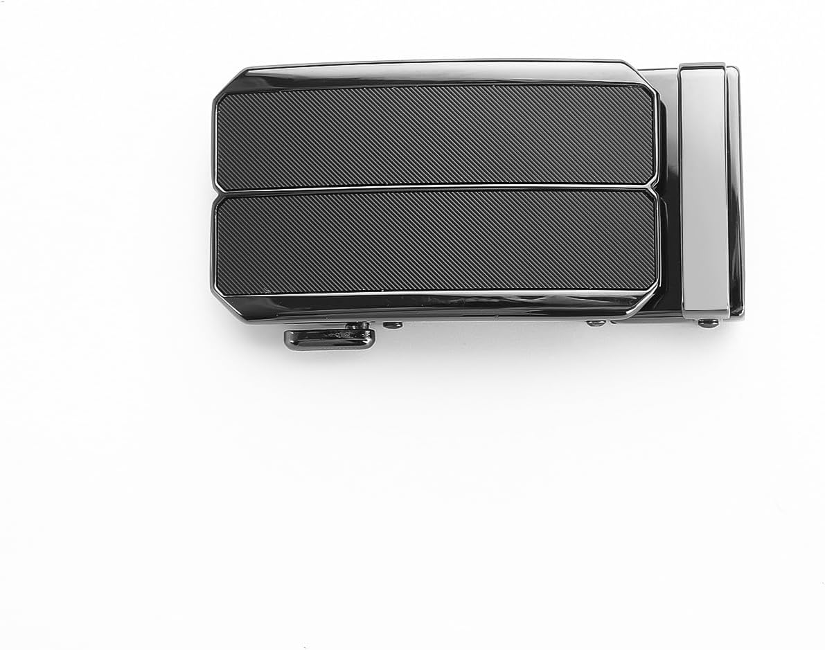 Men's Adjustable Leather Belt Strap & Zinc Alloy Automatic Ratchet Buckle, Customizable for Business Casual & Formal Wear