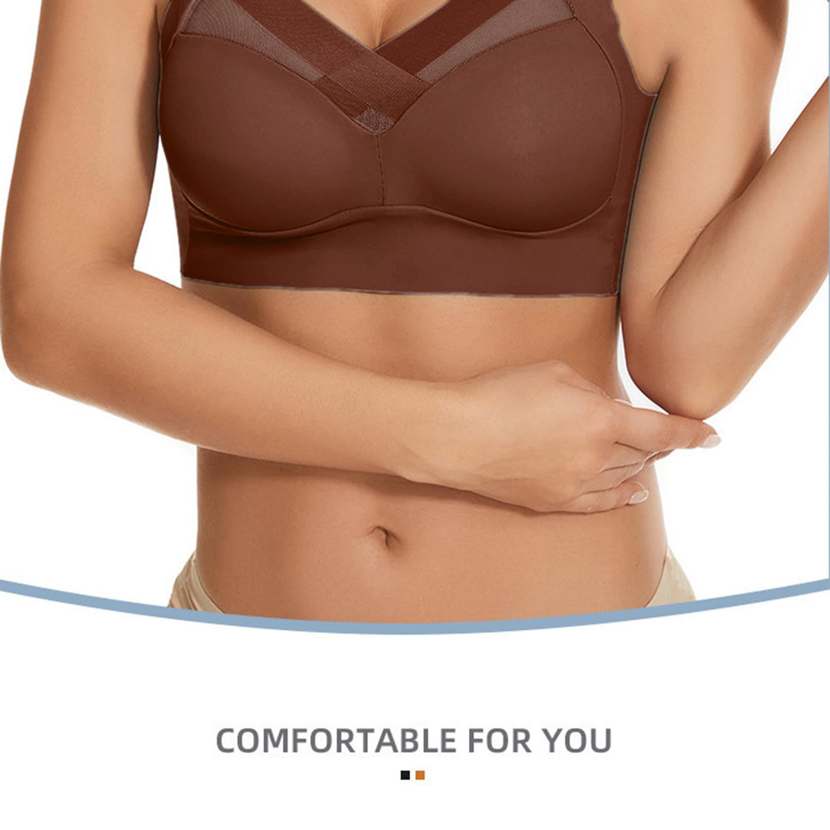Yinguo Thin Laceless Comfortable Breathability Underwear Large Size Brater Buckle Female Bra V Neck Vest Bralette Wireless Bra Cotton Bra for Women