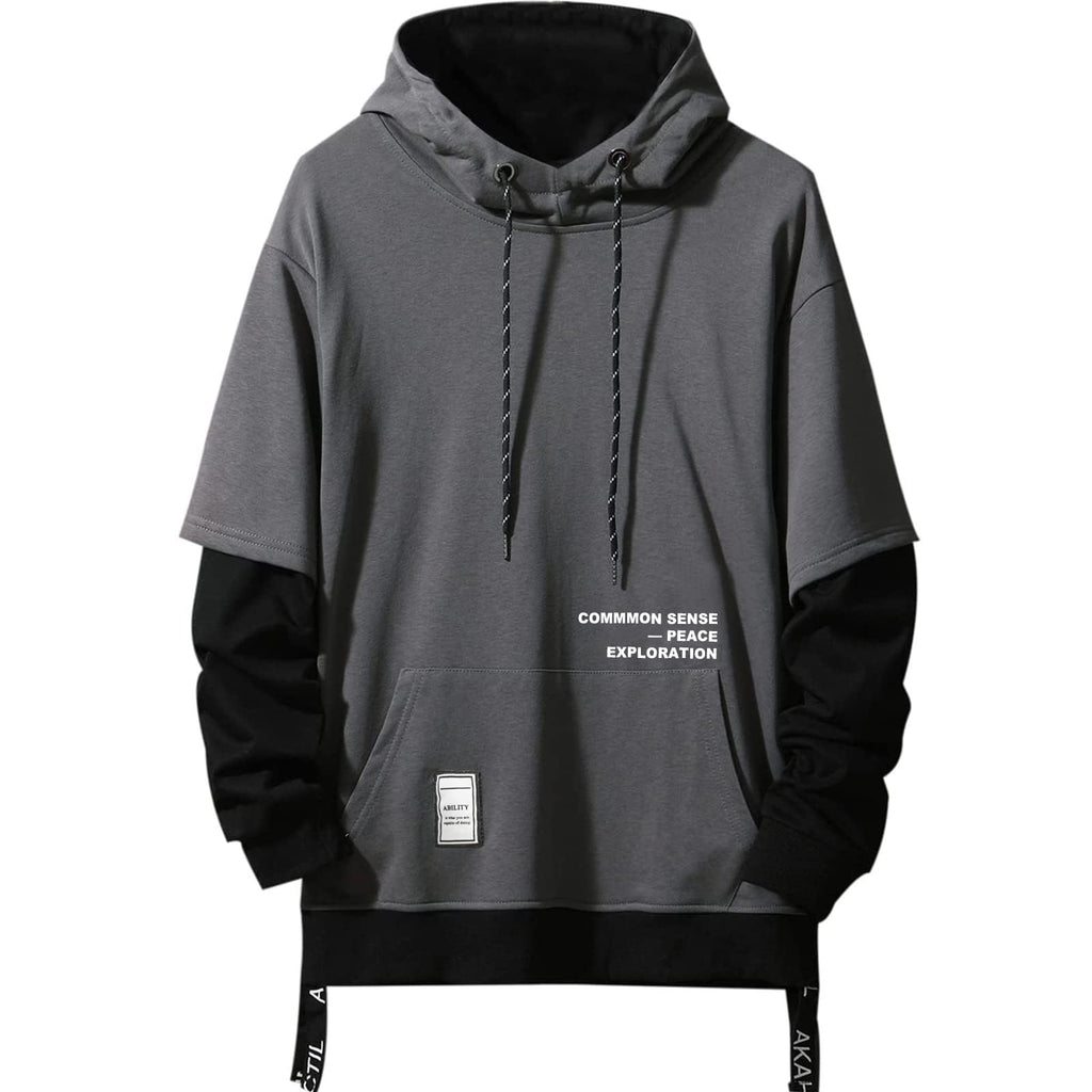 Moshtashio Men's Hoodie Colorblock Pullover Sweatshirt with Design Hip Hop