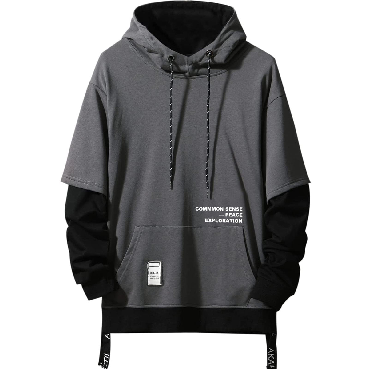 Moshtashio Men's Hoodie Colorblock Pullover Sweatshirt with Design Hip Hop