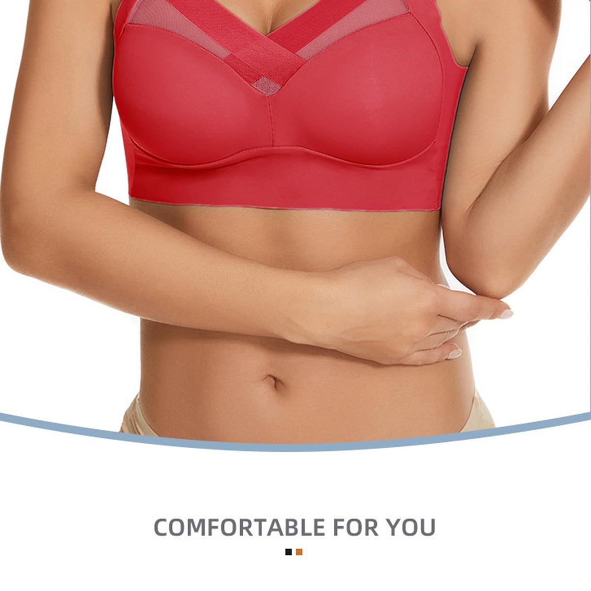 Yinguo Thin Laceless Comfortable Breathability Underwear Large Size Brater Buckle Female Bra V Neck Vest Bralette Wireless Bra Cotton Bra for Women