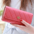 Wallet for Women, RFID Blocking Large Capacity Trifold Ladies Wallet Leather Long Clutch Wallet Multi Card Organizer,Women's Clutch Organizer, red, 1.4 x 3.7 x 7.6 inches, Foldable