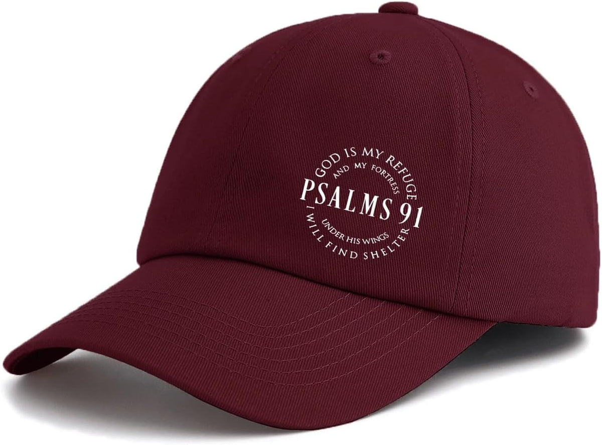 Psalms 91 Print Baseball Cap，Adjustable Size, Lightweight Sun hat, Suitable for Daily Outdoor Sports wear