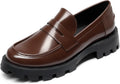 DREAM PAIRS Women's Loafers Lug Sole Slip On
