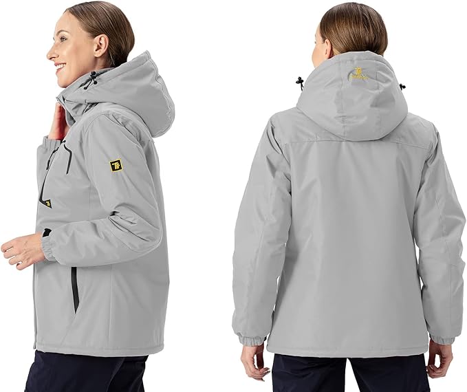 Womens Ski Jacket Waterproof Warm Winter Snow Coat Grey Size XL TBY