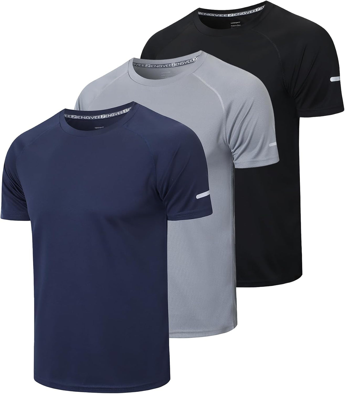 Gaiatiger 1/3 Pack Mens T-Shirts Quick Dry Short Sleeve Tops Running Shirts