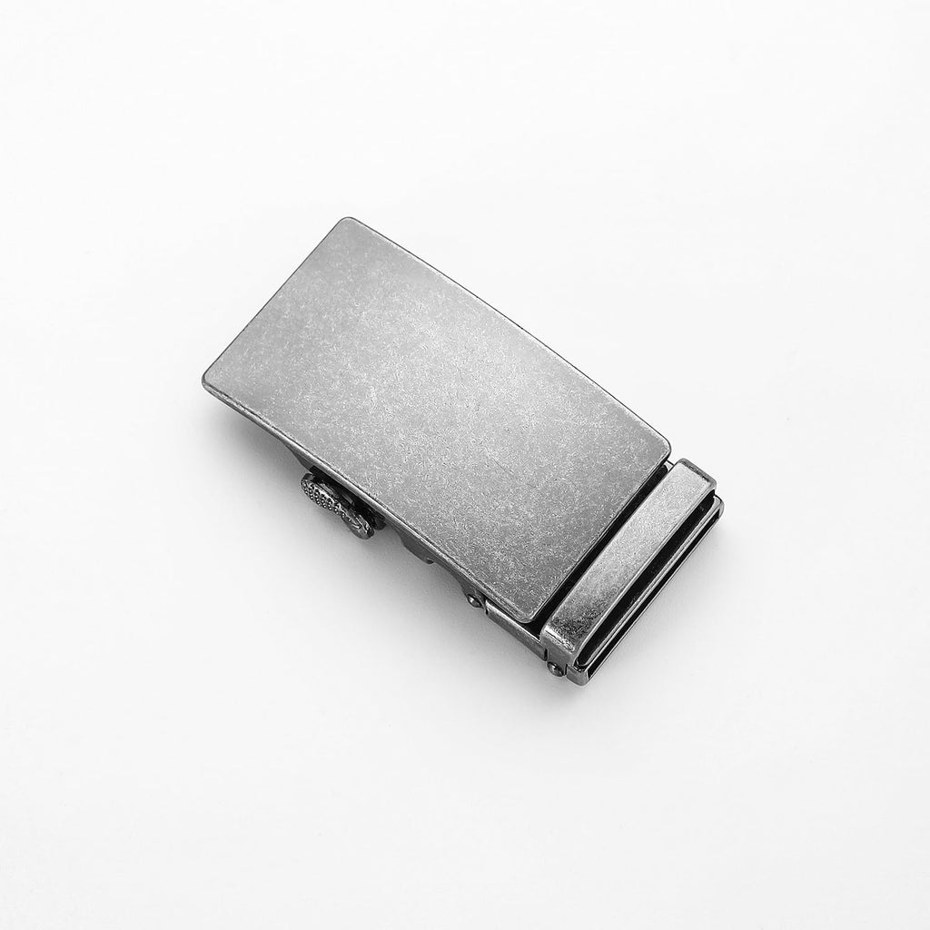 Men's Adjustable Leather Belt Strap & Zinc Alloy Automatic Ratchet Buckle, Customizable for Business Casual & Formal Wear