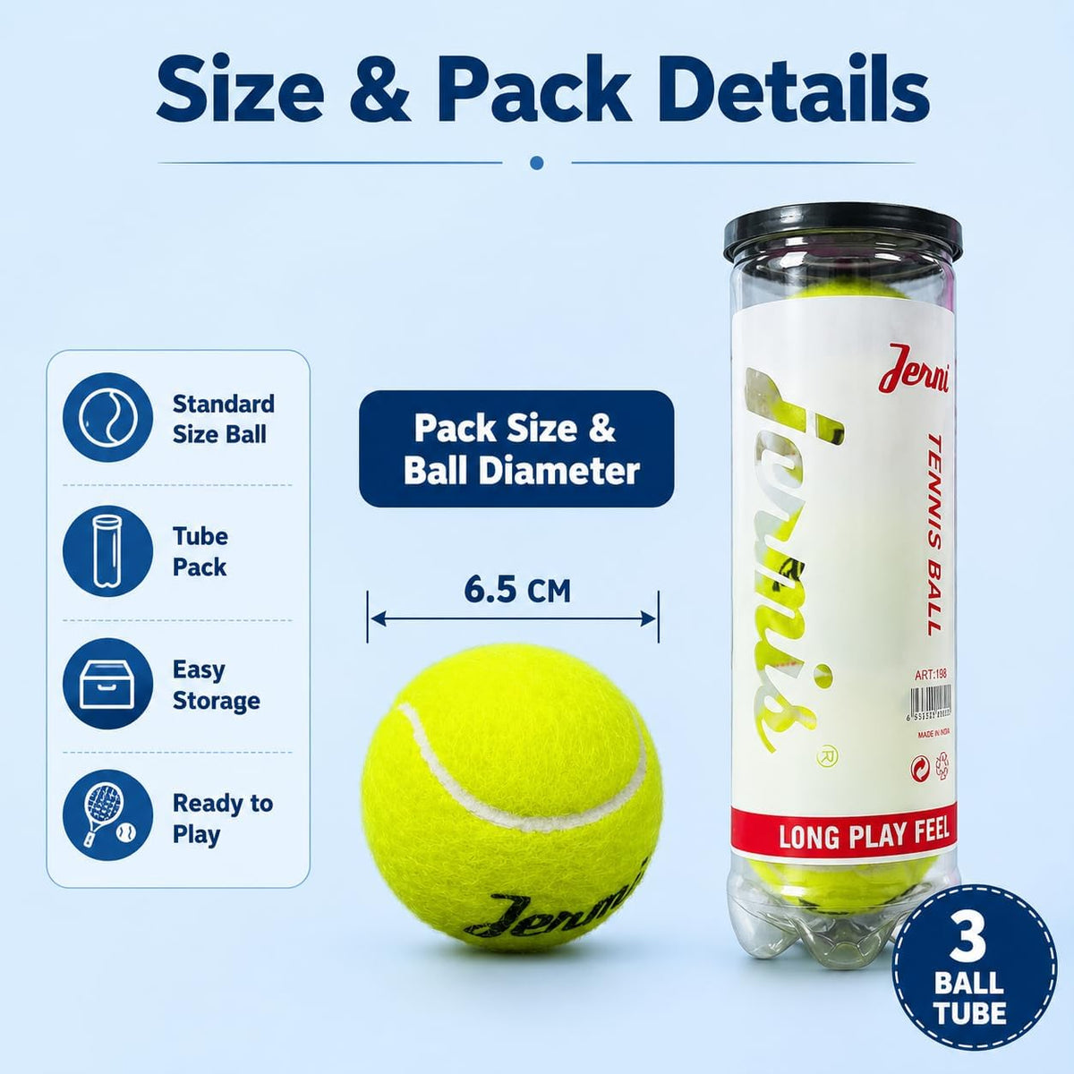3 Pack Extra Duty Tennis Balls with Storage Tube