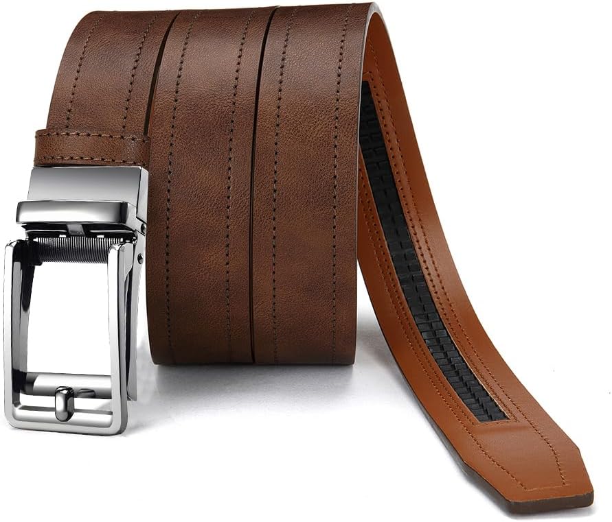 Mens Dress Belt - Ratchet Belt Leather 1 1/4" Comfort Click - Perfect Companion to Mens Dress Shoes
