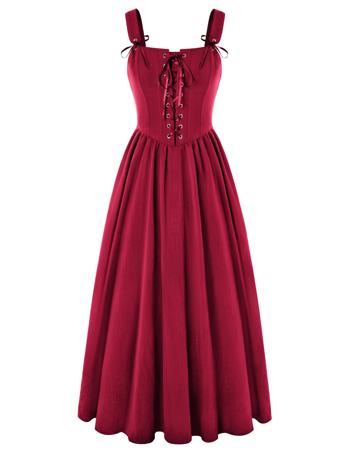 SCARLET DARKNESS Women's Renaissance Corset Dress Sleeveless Lace up A-Line Maxi Dresses