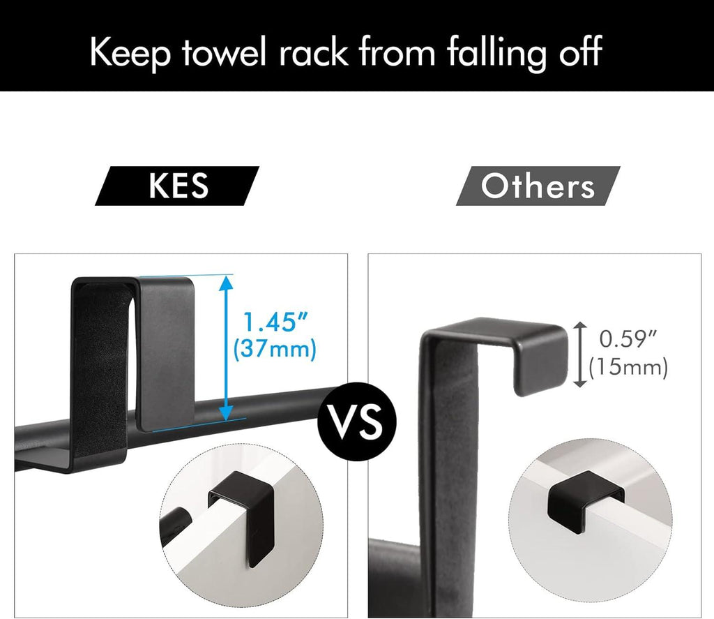 Over Door Towel Rail Set of 2 Kitchen Cabinet Towel Bar Bathroom No Drill