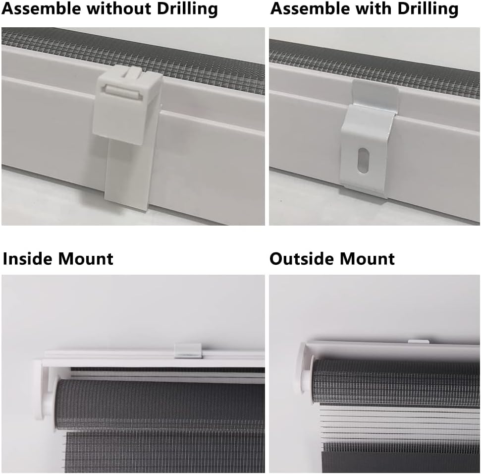 Zebra Roller Blind 60x230cm Dark Grey Day and Night Blind Light Filtering
